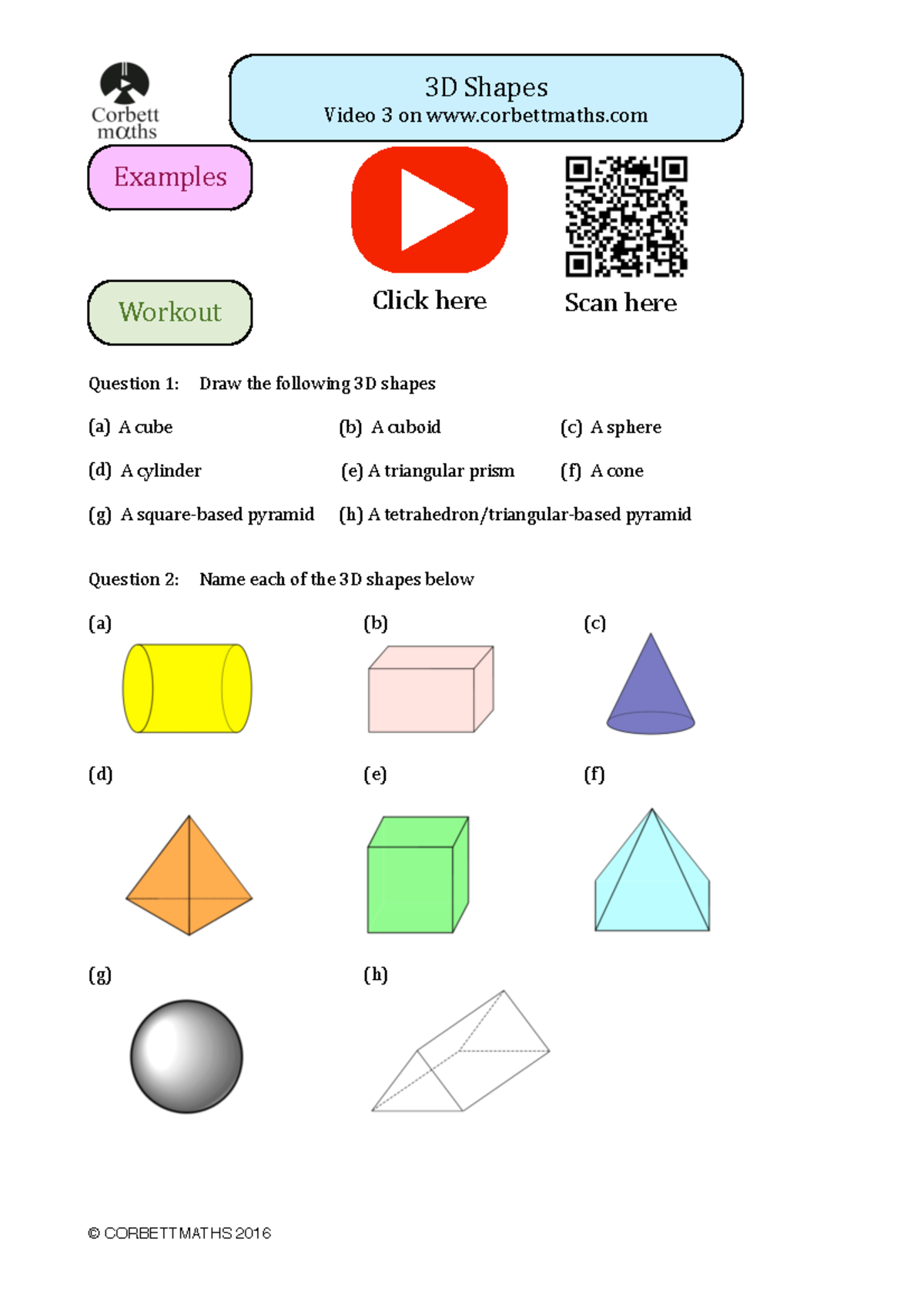 3d-shapes-pdf2 - Additional Shapes Practice - ! 3D Shapes Video 3 On ...