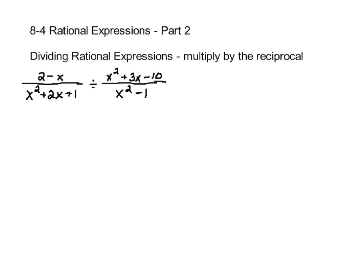 8-4 Rational Expressions - Part 2 - MAT 266 - Studocu