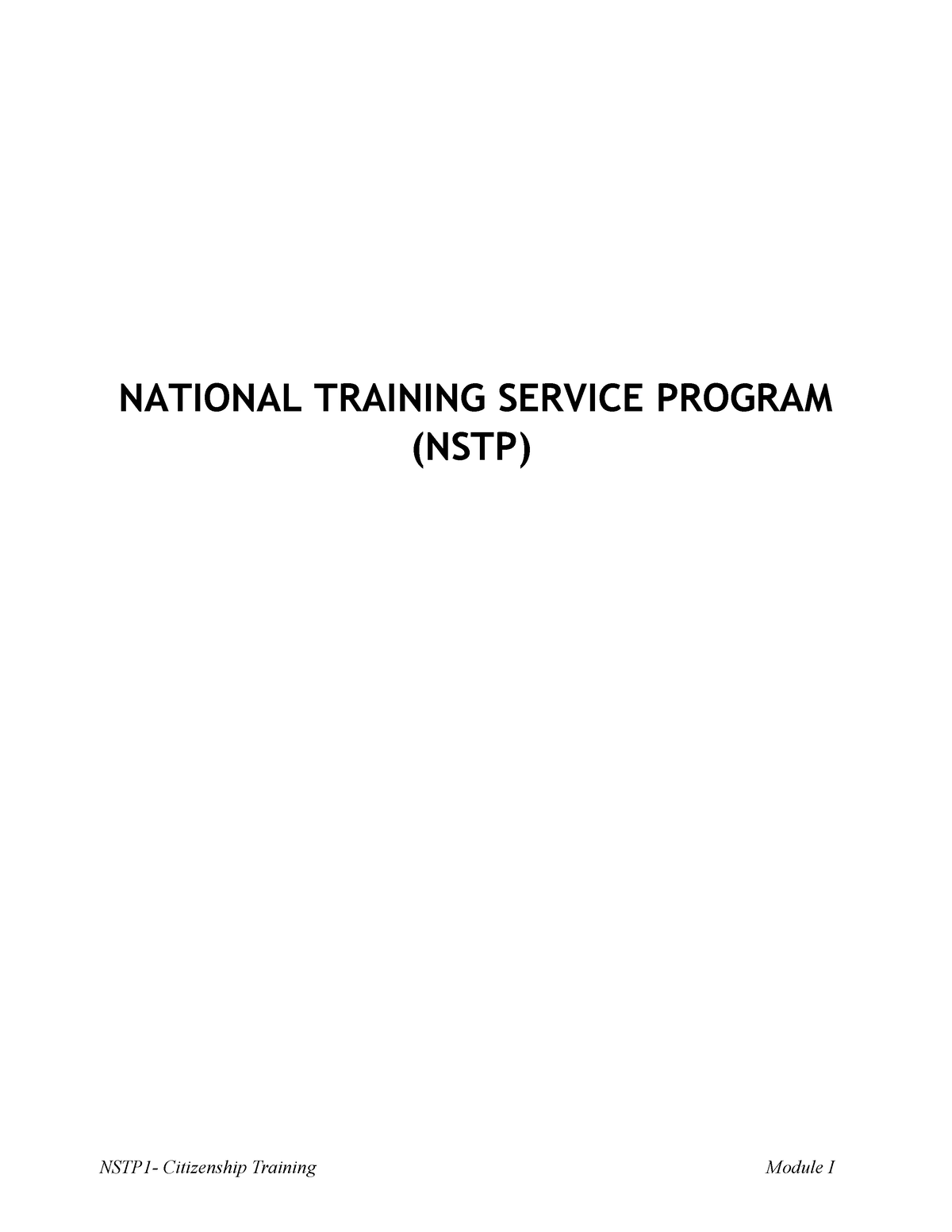 NSTP1, PDF