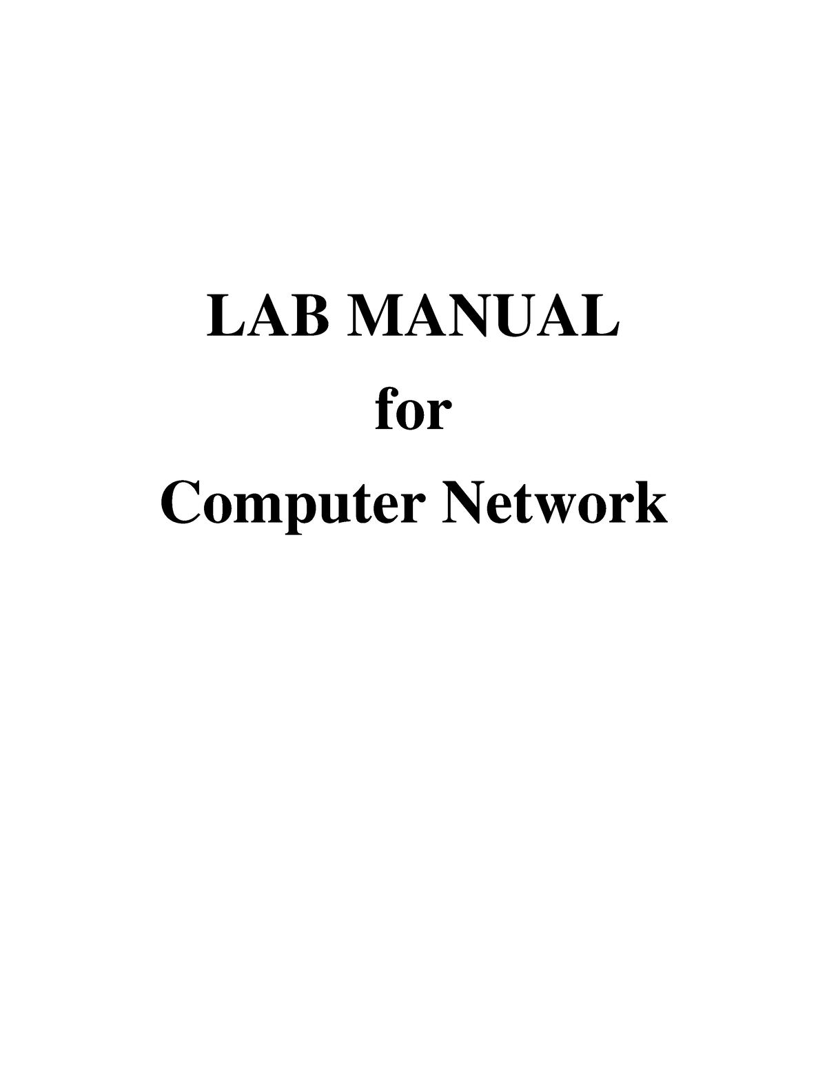 CN Lab Manual - LAB MANUAL For Computer Network CSE-310 F Computer ...