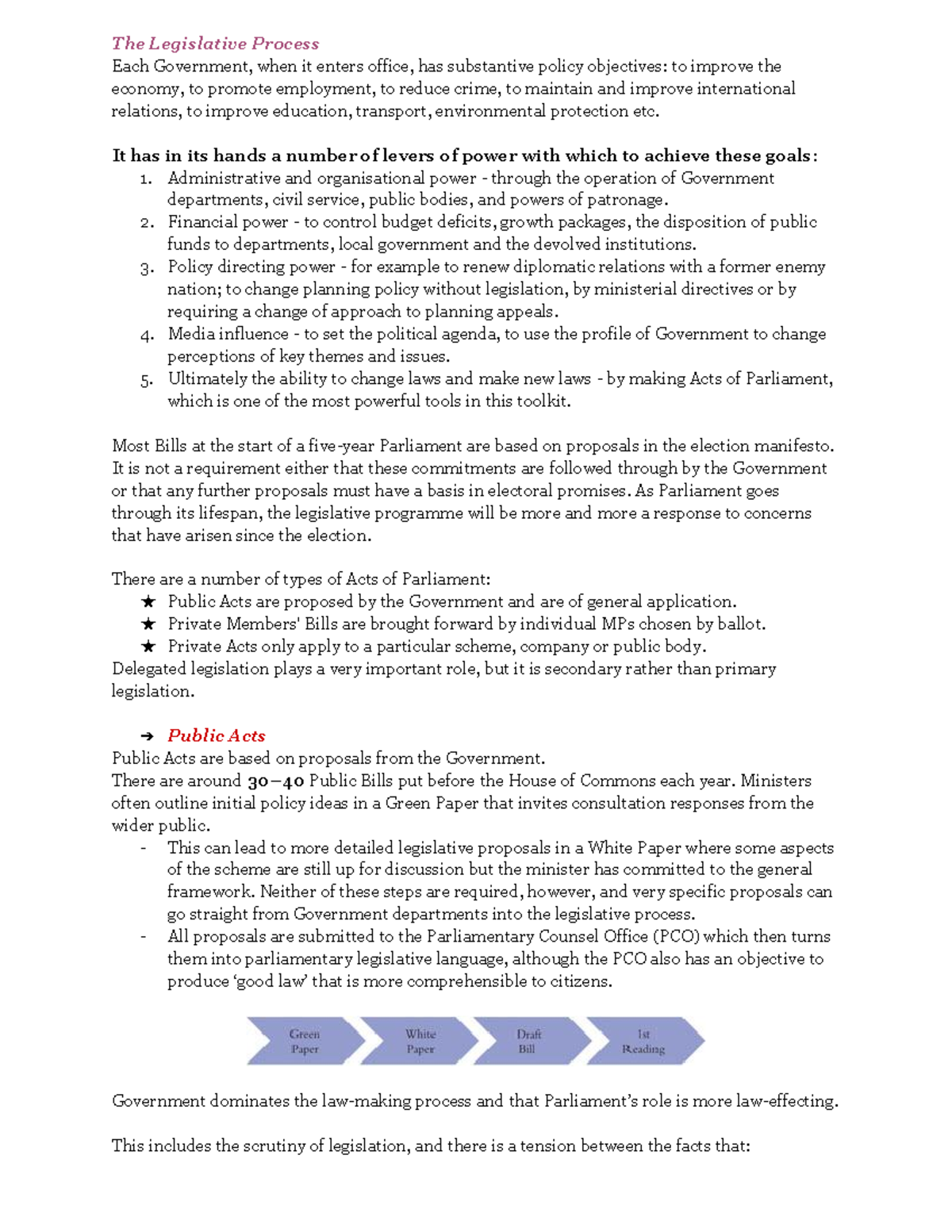 Legislative process, Public acts, Committee stage, Reading stage - The ...