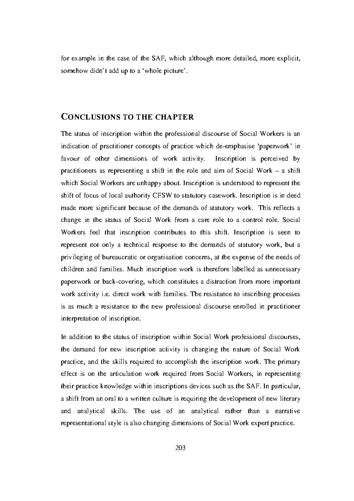 Documenting Inscription 25 - 203 for example in the case of the SAF ...