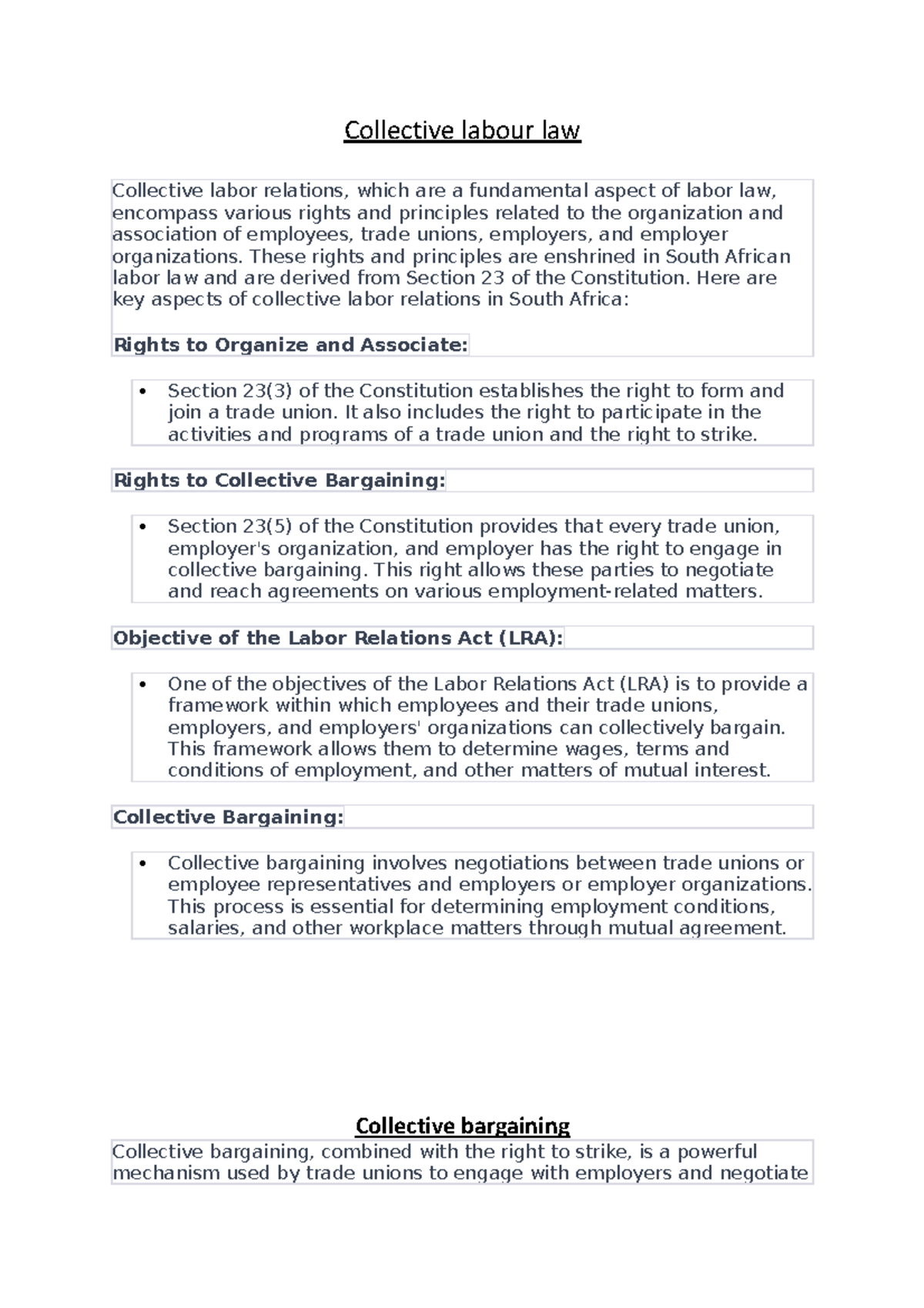 Collective labour law - Collective labour law Collective labor ...