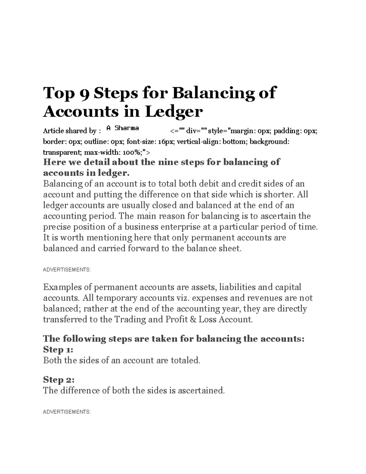 Basic Accounting - i want notes - Top 9 Steps for Balancing of Accounts ...