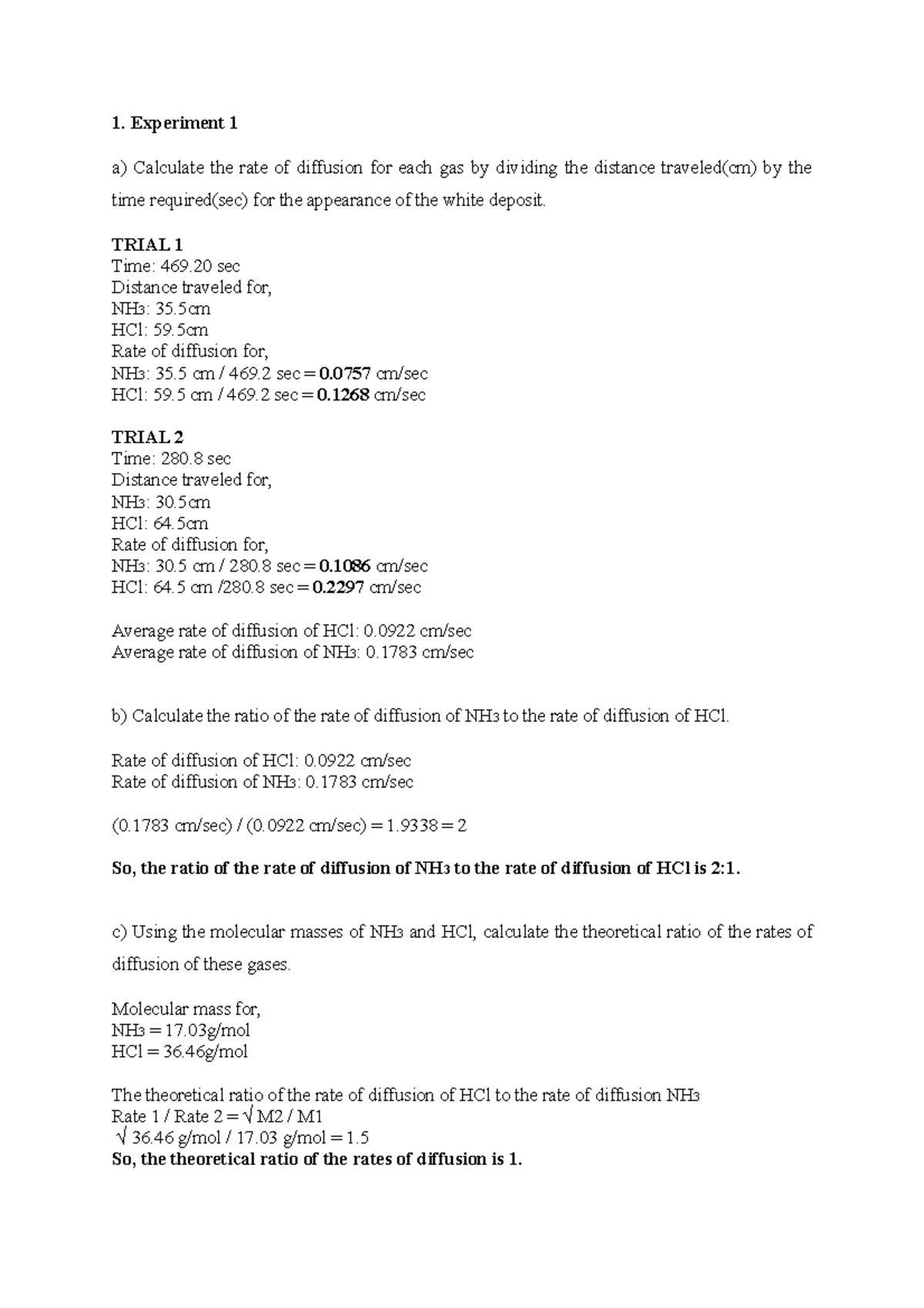 chm420 experiment 5