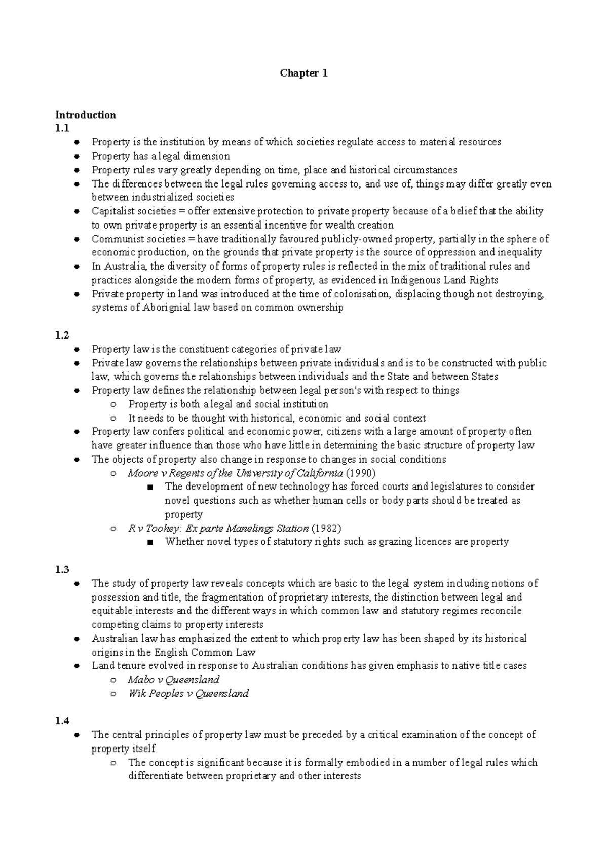 Week 1 Property 1 - Chapter 1 Introduction 1. Property is the ...