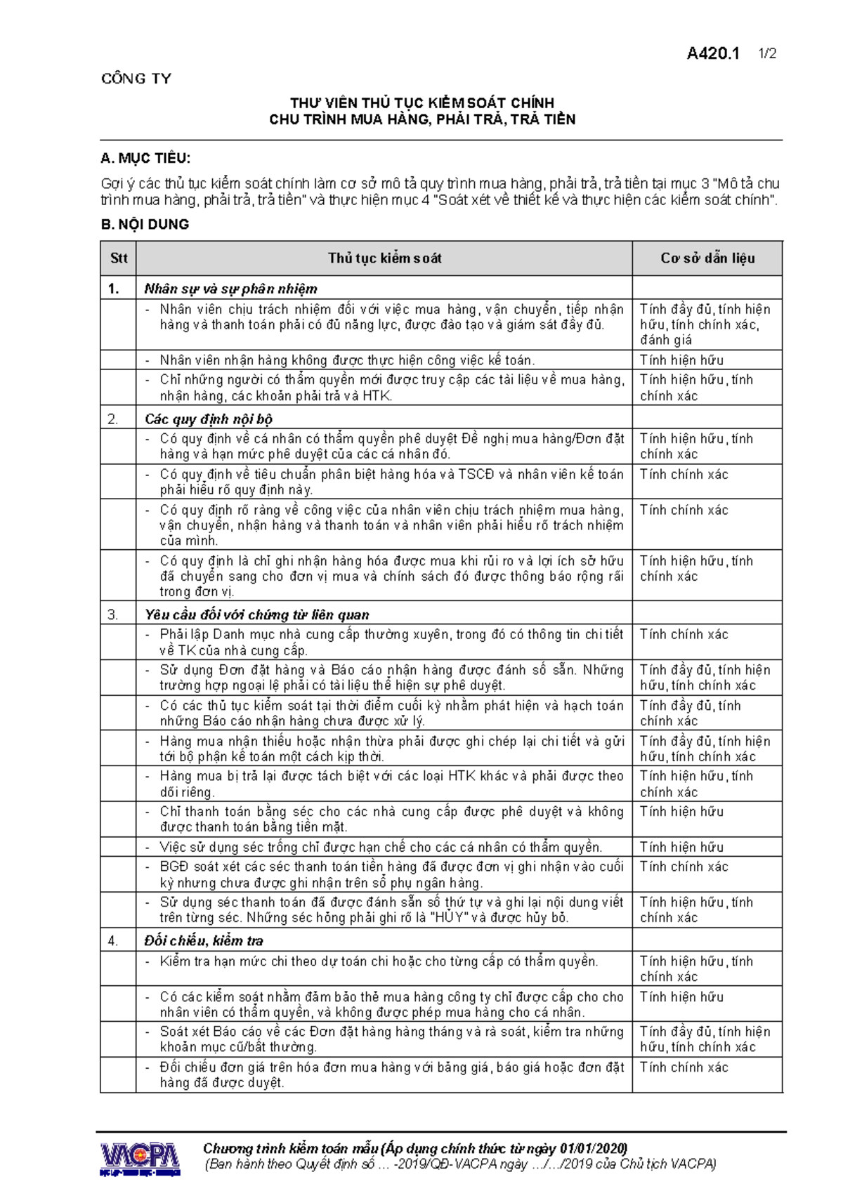 A420.1 - Thu vien KS CT MH phai tra tra tien(v) - A420 1 / 2 CÔNG TY ...