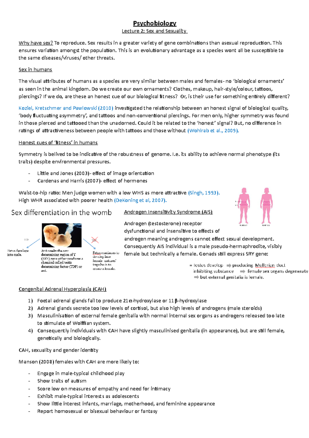 Lecture 2 - Lecture 2: Sex and Sexuality Why have sex? To reproduce ...