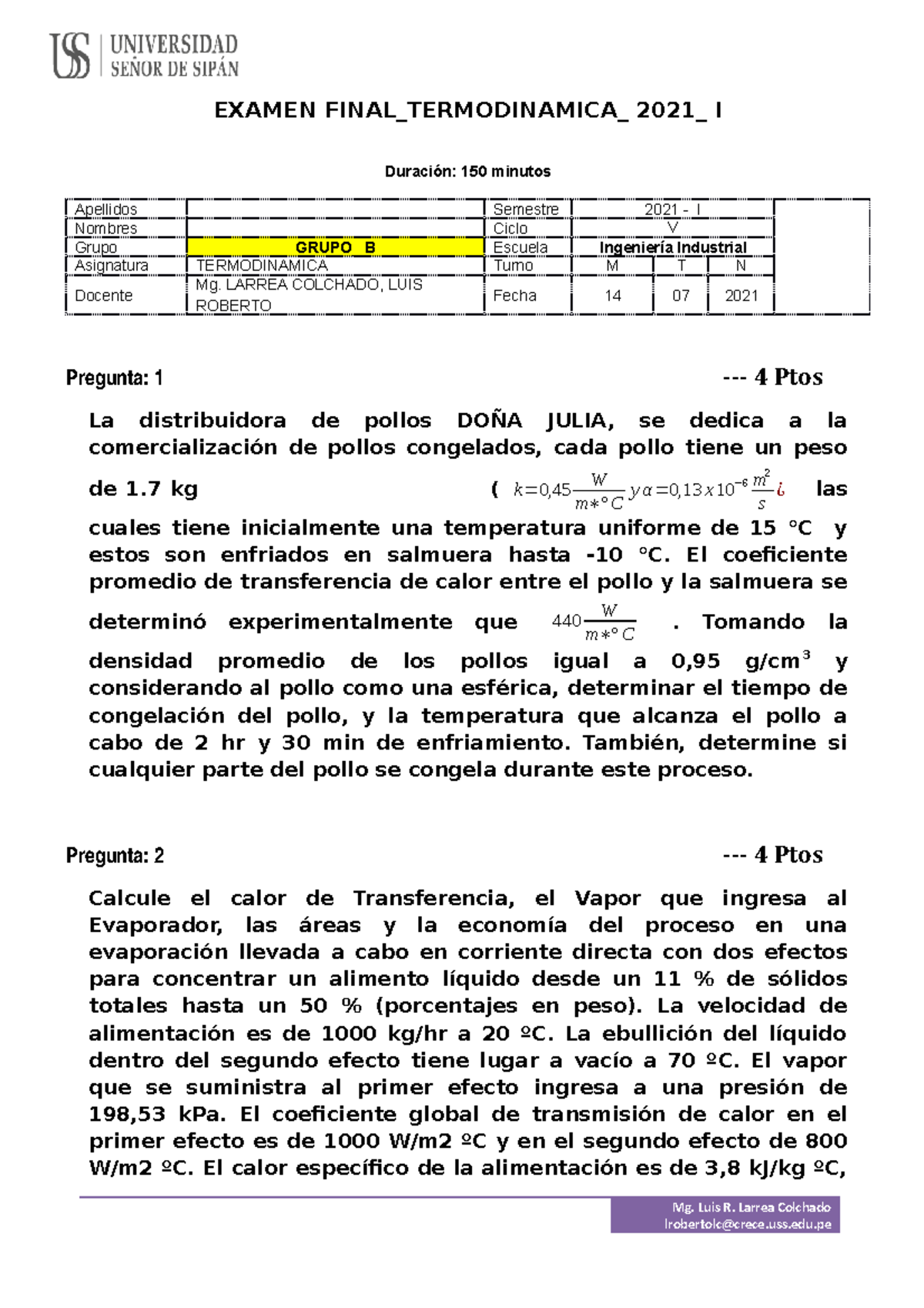 Examen Parcial Grupo B Se Presentas Piezas Mecánicas Donde Se Pueda ...