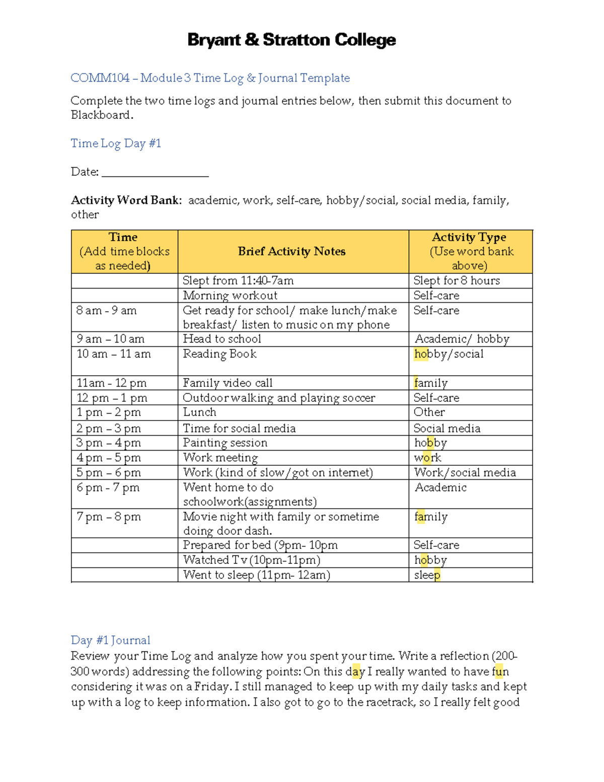 COMM104+M3+Time+Log+Journal+Template+-+Copy+-+Copy - COMM104 – Module 3 ...