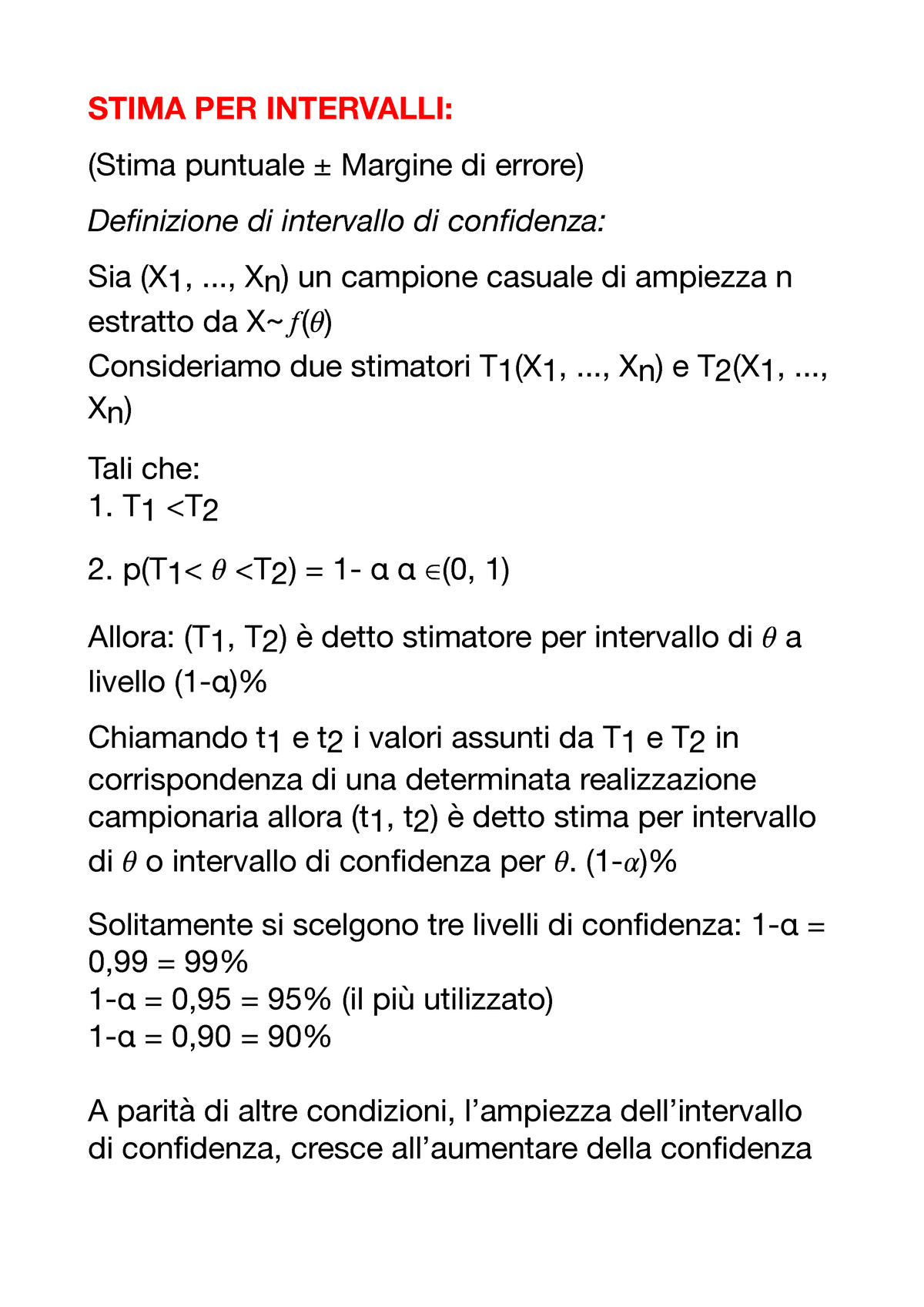 Statistica - Intervalli Di Confidenza Per La Media - Scienze Delle ...