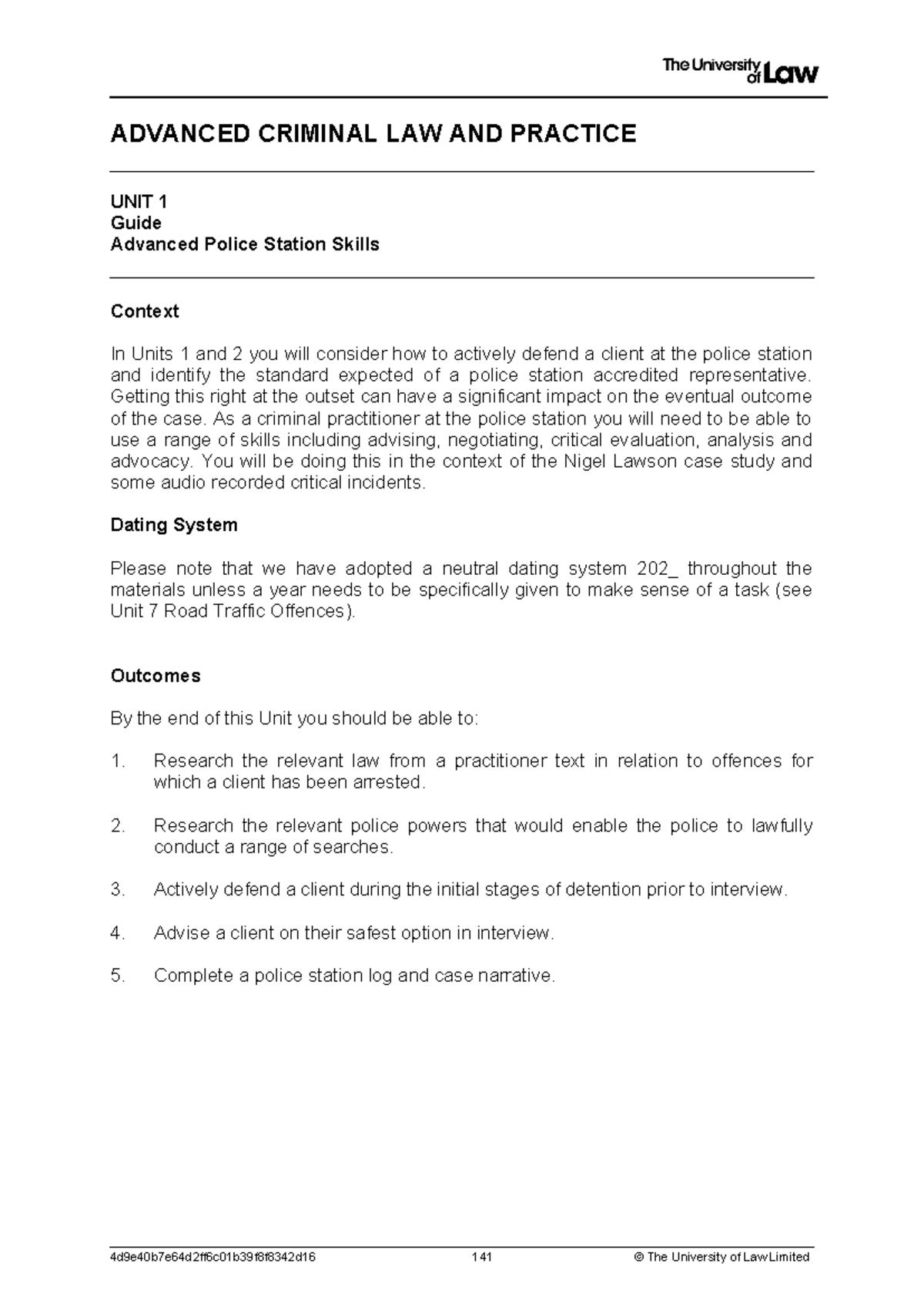 2324 acp ws01 ce01 guide - ADVANCED CRIMINAL LAW AND PRACTICE UNIT 1 ...