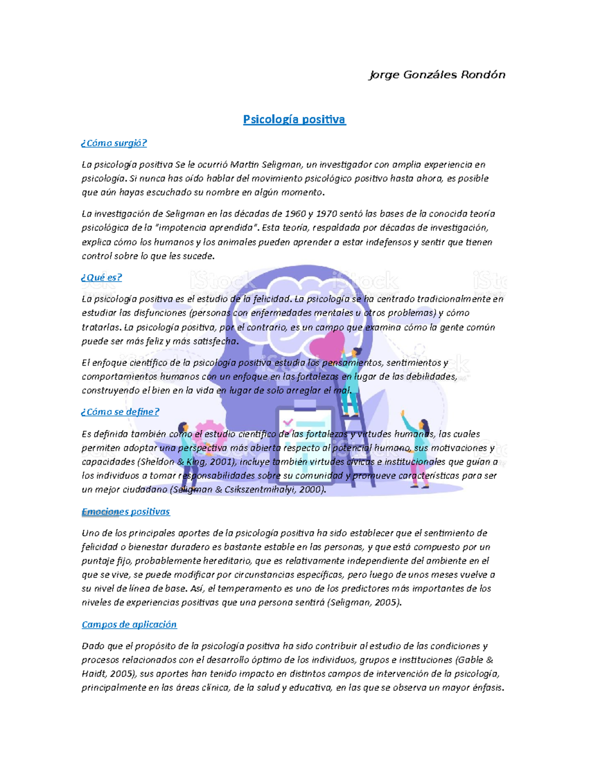 Psicología Positiva - Jorge Gonzáles Rondón Psicología Positiva ¿Cómo ...