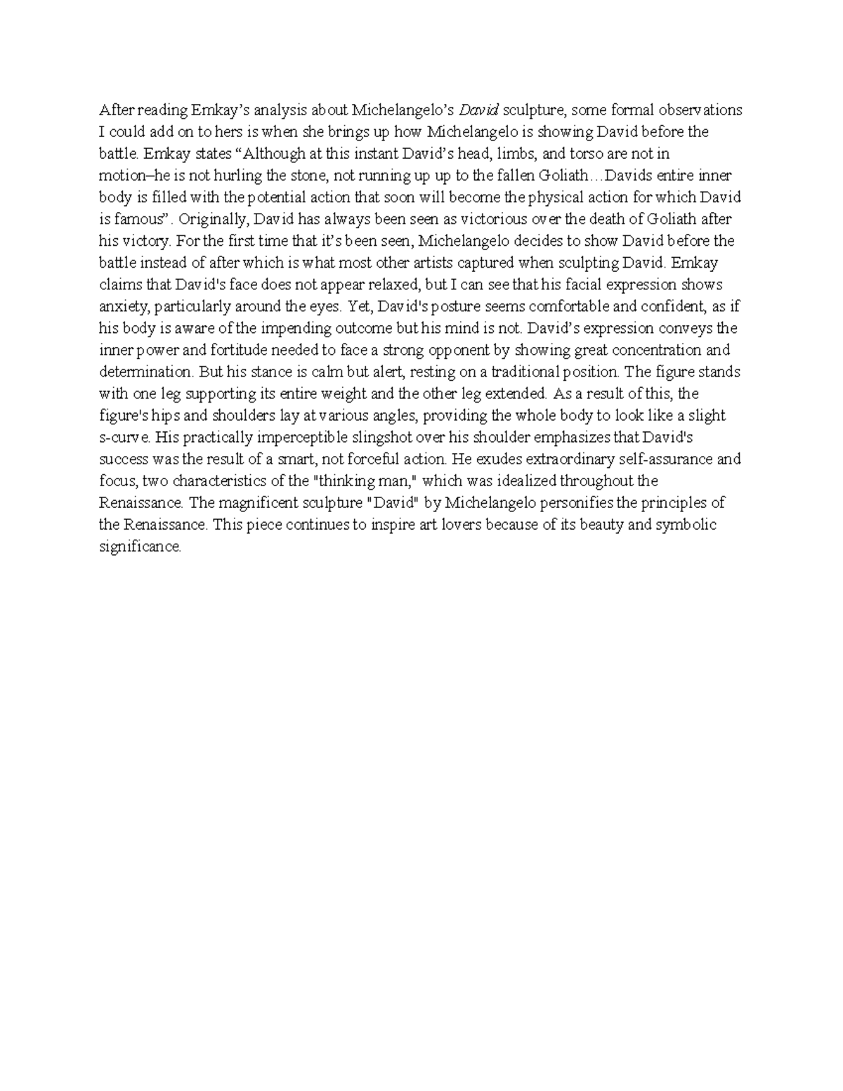 Quick Write #2 - assignment - After reading Emkay's analysis about ...