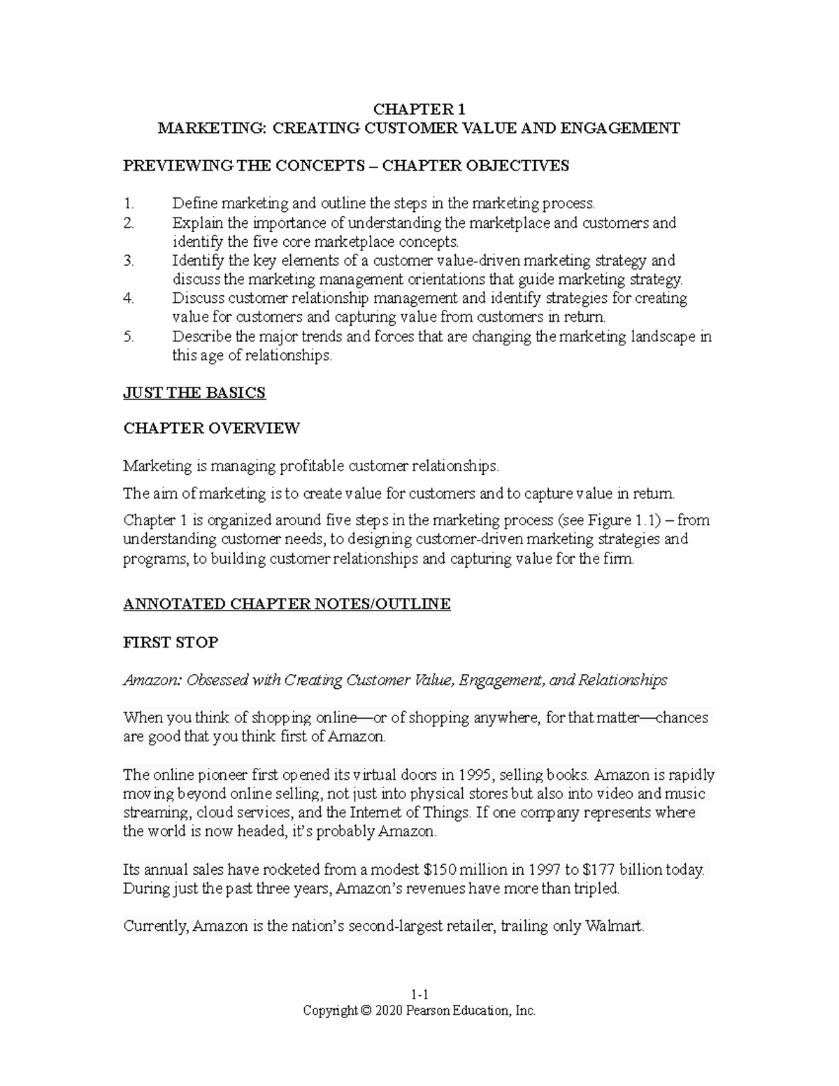 MKTG 301 First Chapter Study Guide - CHAPTER 1 MARKETING: CREATING ...