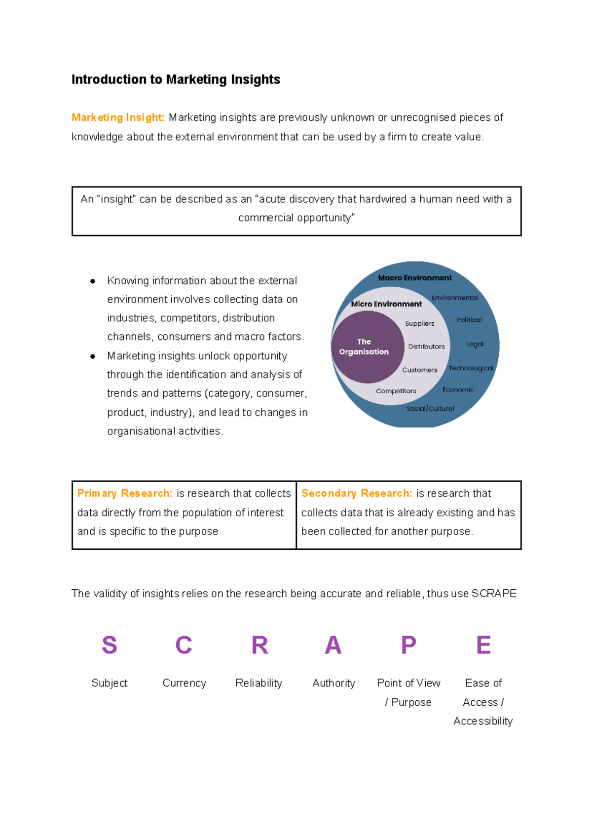 Marketing Insights - An “insight” can be described as an “acute ...