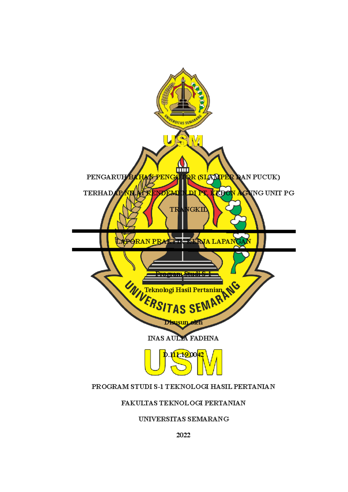 Laporan NEW (Inas Aulia Fadhna) - PENGARUH BAHAN PENGOTOR (SLAMPER DAN ...
