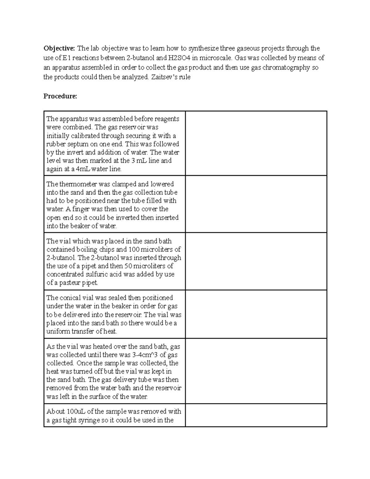 Chem34302 Lab 9 CHEM 343 Lab 9 work up/ objectives Objective The