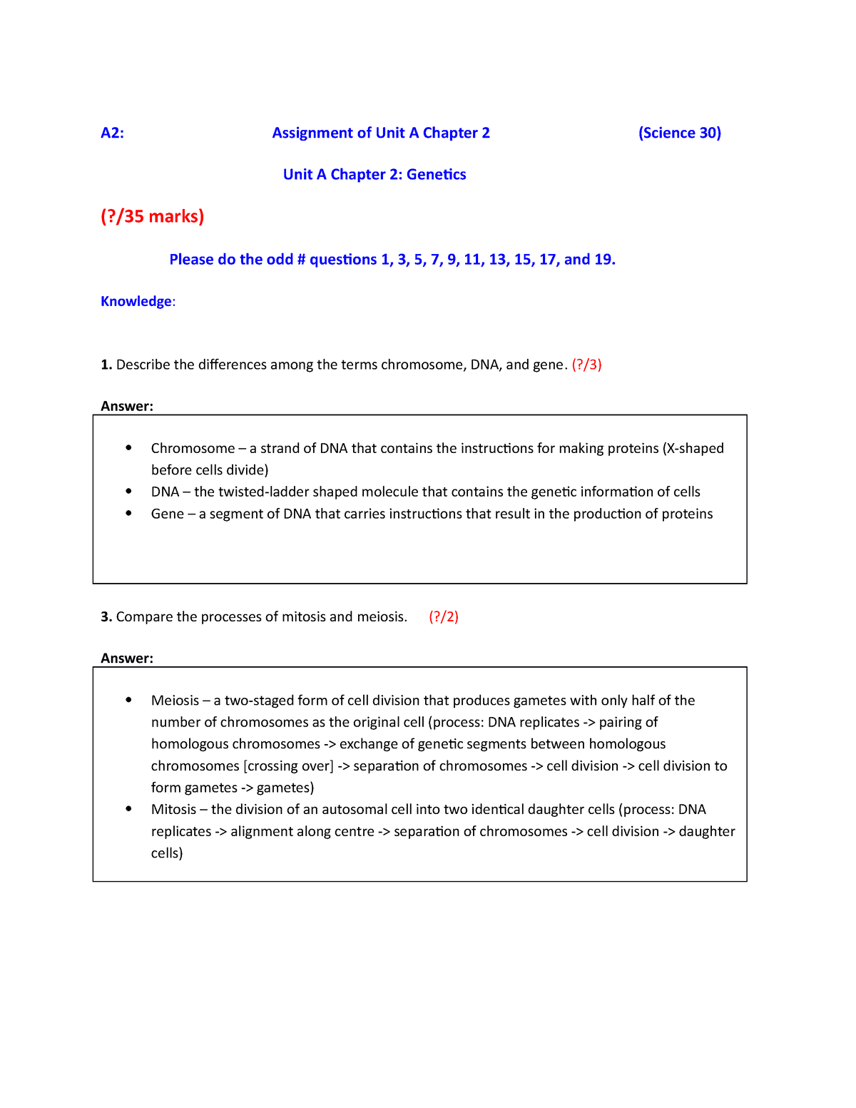 science 30 assignment booklet a2 answers