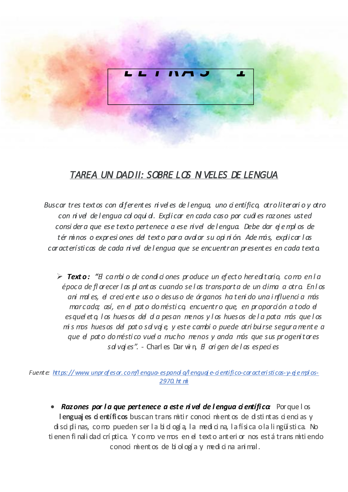 Tarea Unidad 2 Letra Basica I Let 011 B2 Studocu