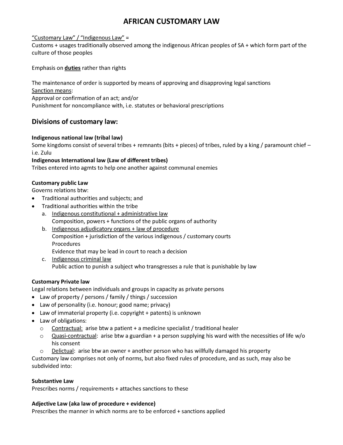 ind2601-african-customary-law-summary-notes-nix-african-customary