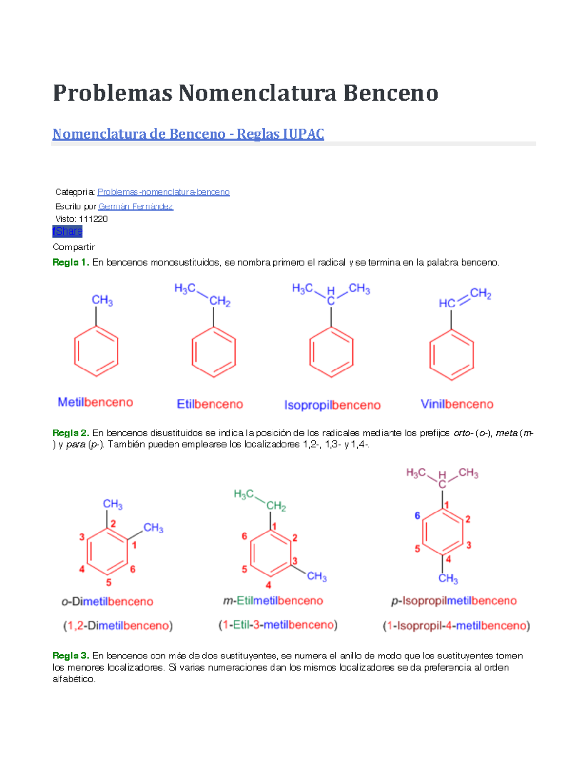 6 Problemas Nomenclatura Benceno - Problemas Nomenclatura Benceno ...