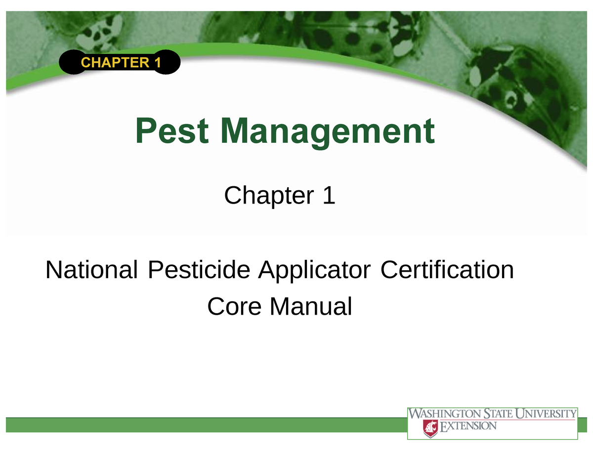 Ch1 Pest Mgmt - CHAPTER 1 Pest Management Chapter 1 National Pesticide ...