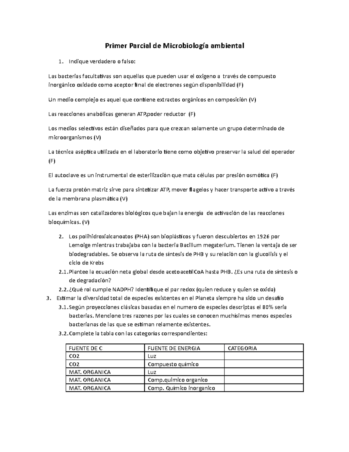 Examen 5 Junio 2019, Preguntas - Primer Parcial De Microbiología ...