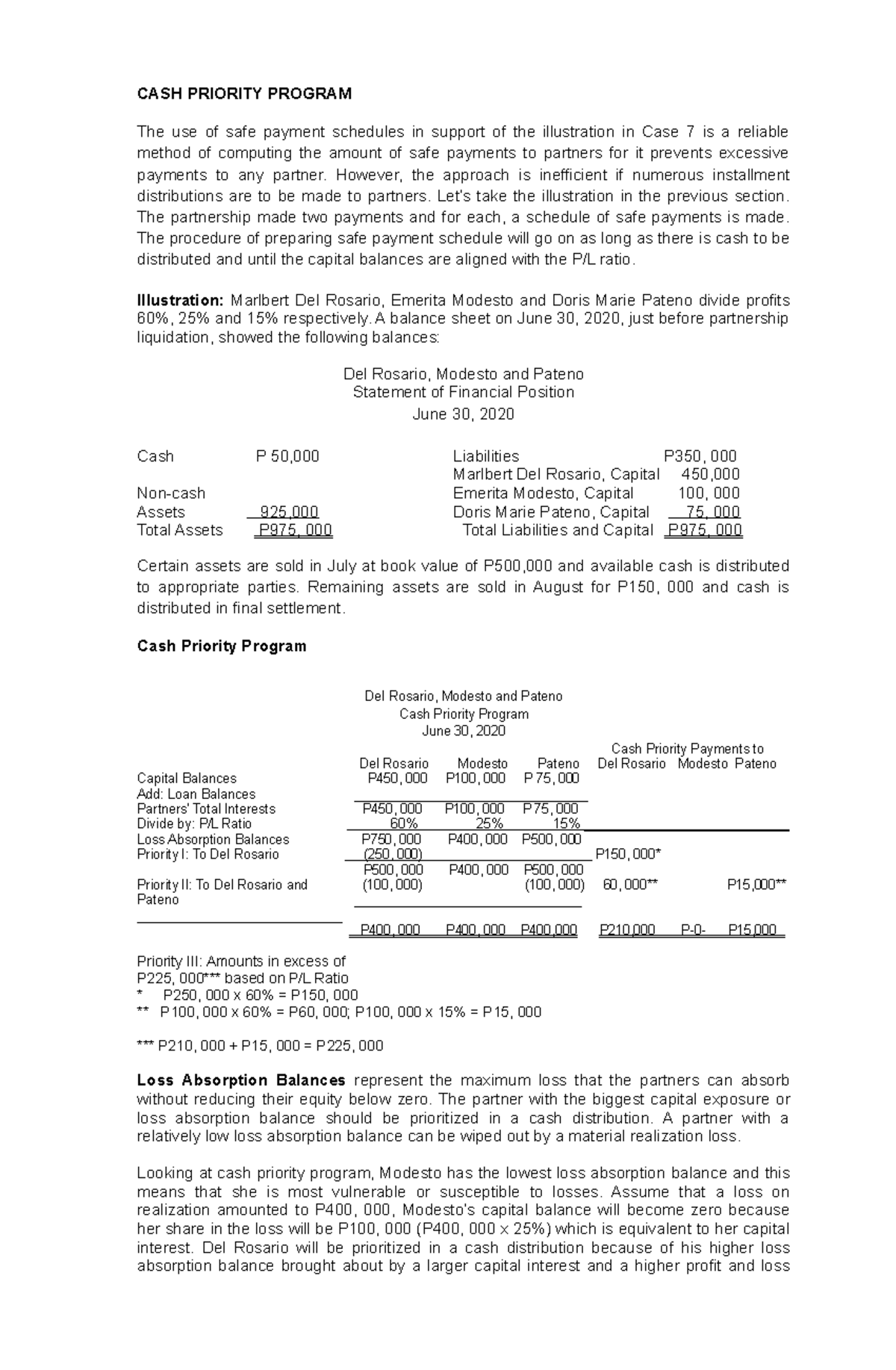 CASH Priority Program - Notes In Accounting - CASH PRIORITY PROGRAM The ...