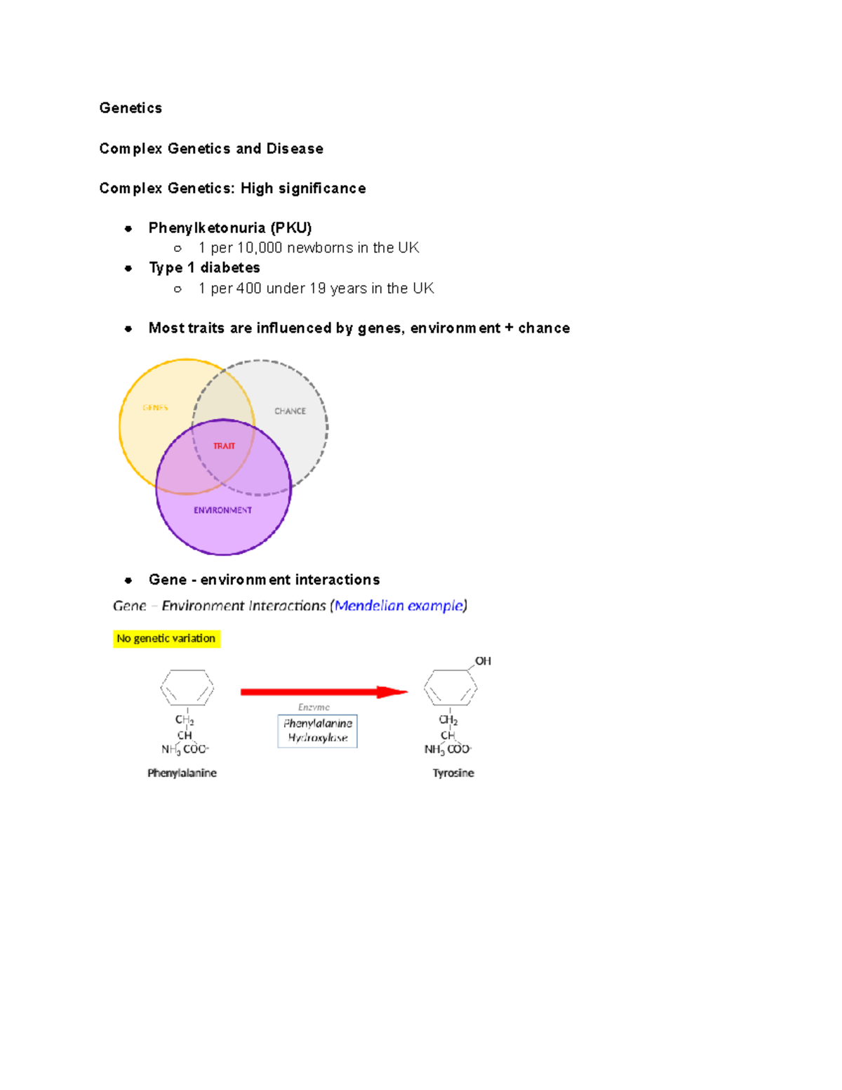 Complex Genetics and Disease - Genetics Complex Genetics and Disease ...