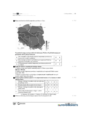 Test rozdział 3. Rolnictwo i przemysł Polski Klucz odpowiedzi - strona