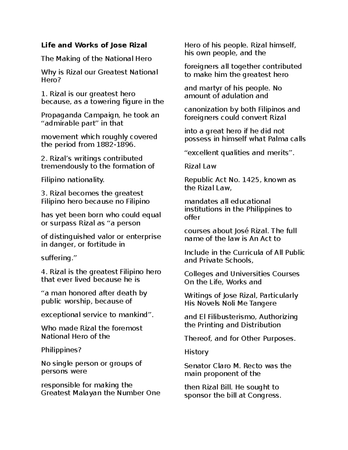Life and Works of Jose Rizal reviewer part 1 - Life and Works of Jose ...