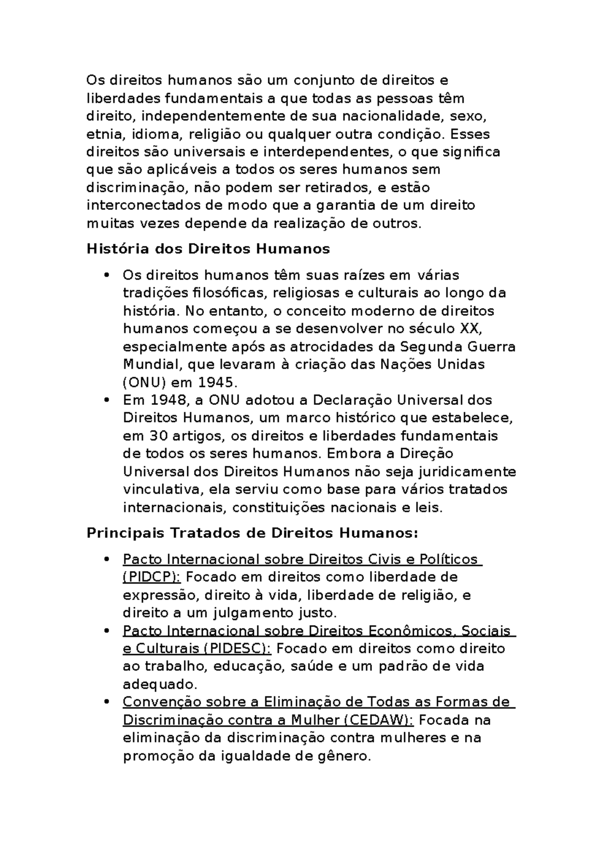Direitos humanos - Esses direitos são universais e interdependentes, o ...