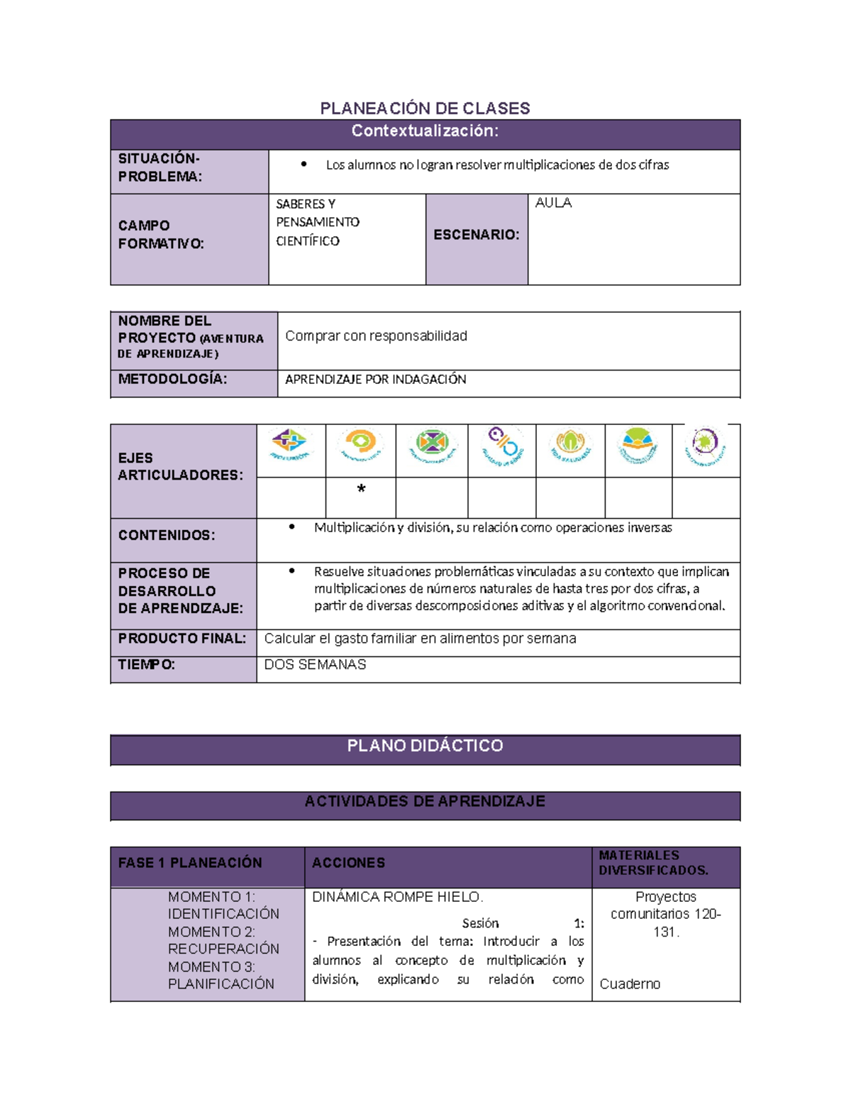 1 comprar con responsabilidad - PLANEACIÓN DE CLASES Contextualización
