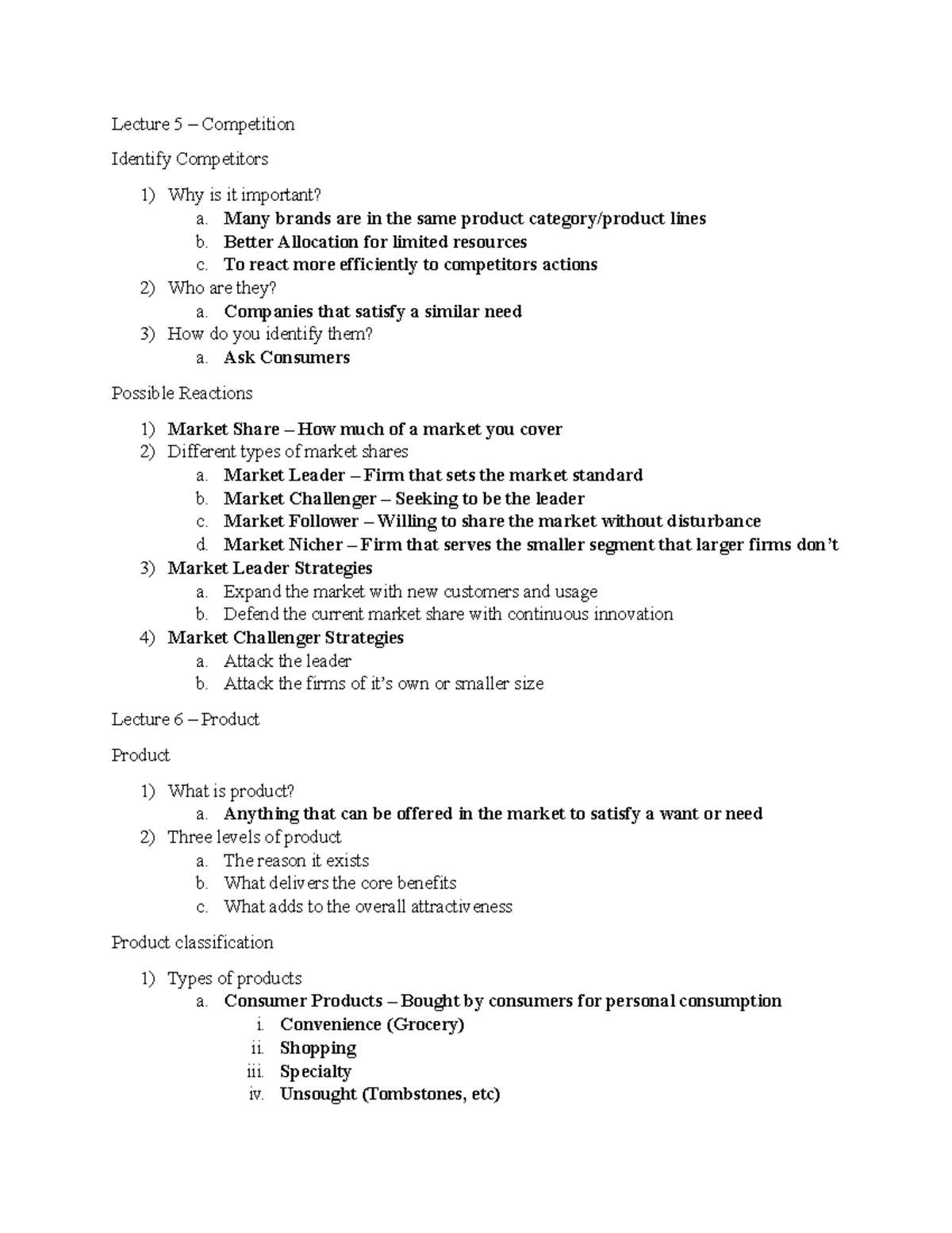 Final Review - Lecture 5 – Competition Identify Competitors Why is it ...