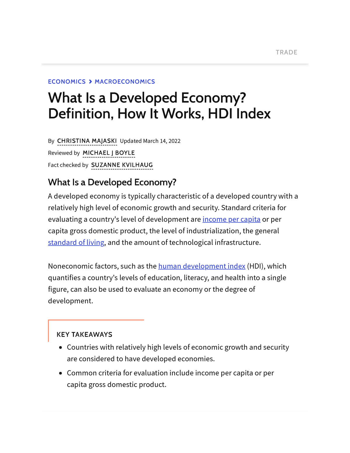 What Is a Developed Economy Definition, How It Works, HDI Index ...