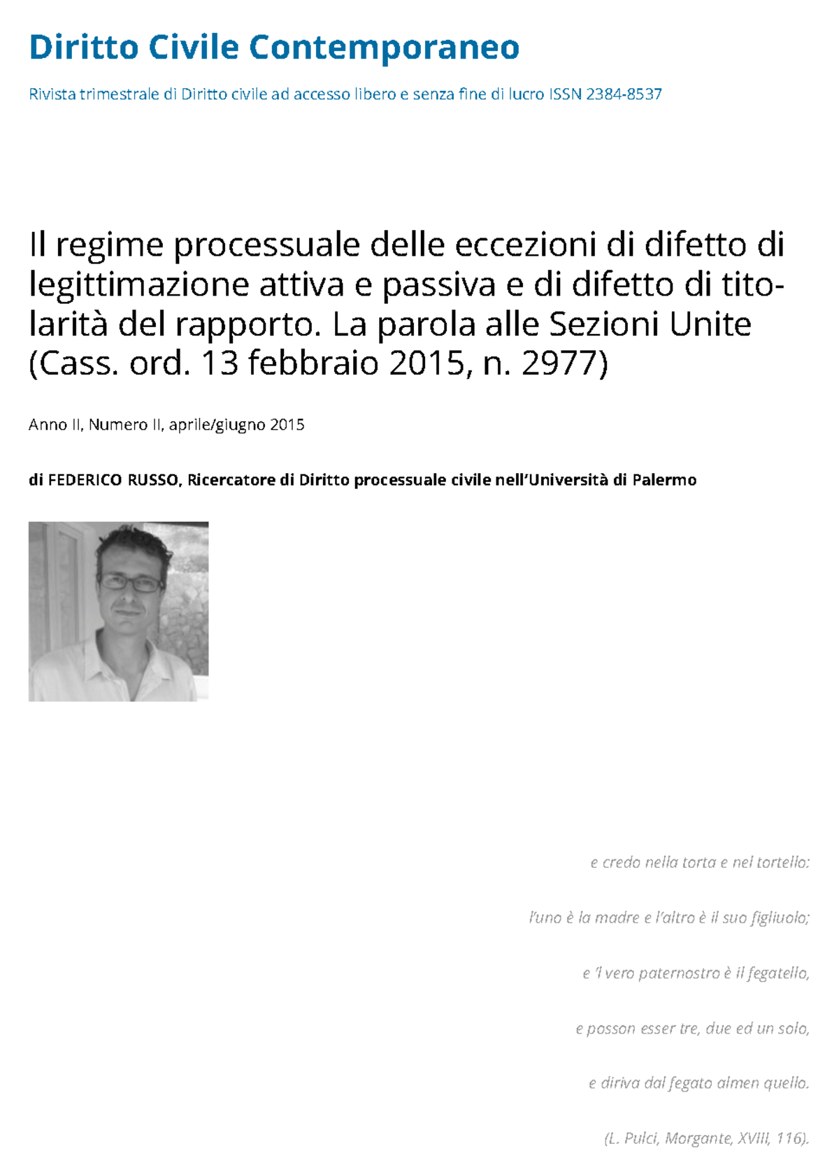 Il+regime+processuale+delle+eccezioni+di+difetto+di+legittimazione ...