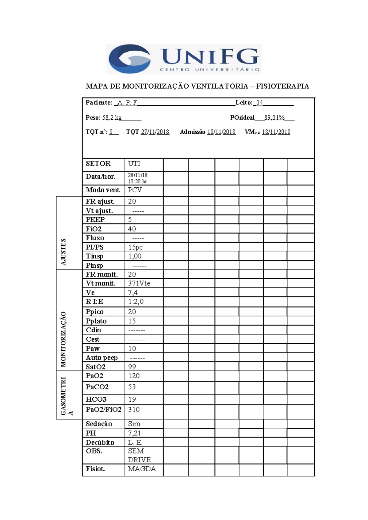 MAPA DE Monitorização Ventilatória Concluido Magda E Simonia - MAPA DE ...