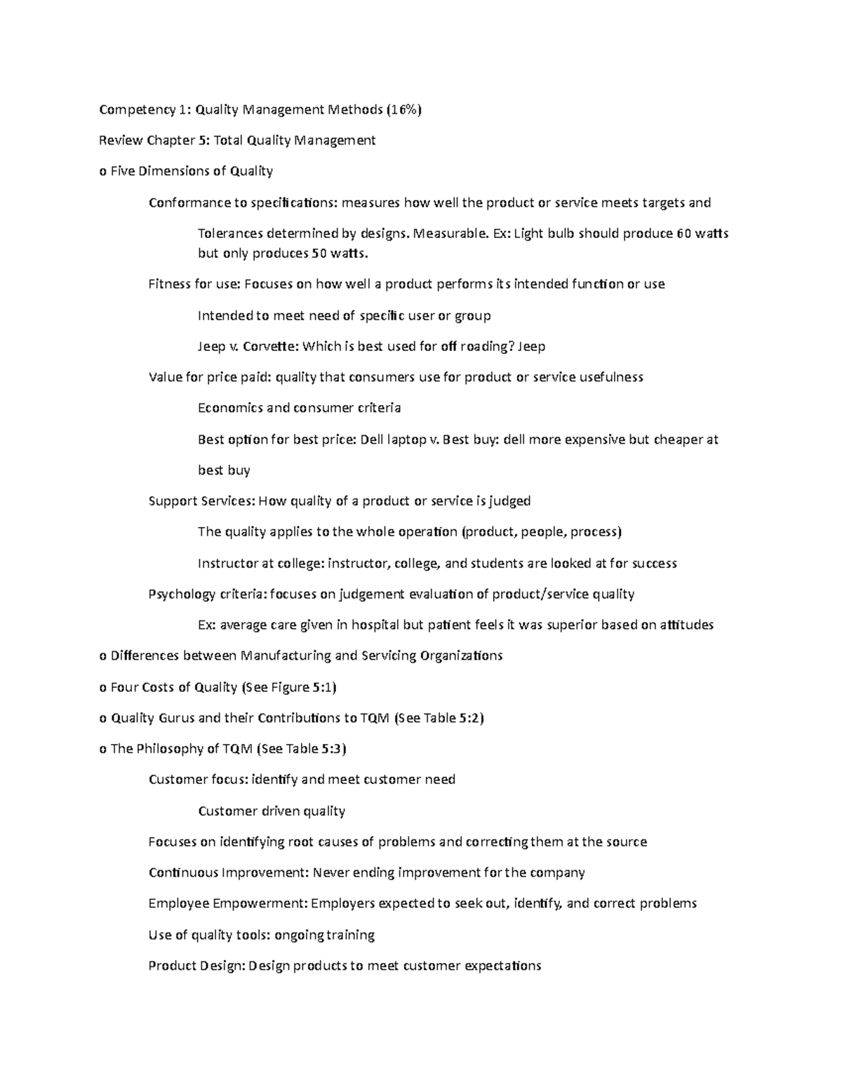 Chapter 5 TQM OA prep guide - C215 - WGU - Studocu