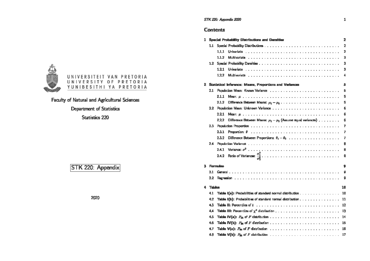 Appendix - STK 220 - Studocu