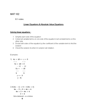Chapter 2 Notes - MAT-250 - Studocu