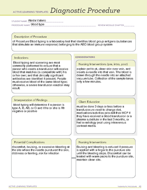 Active Learning Template Diagnostic Procedure Form - ACTIVE LEARNING ...