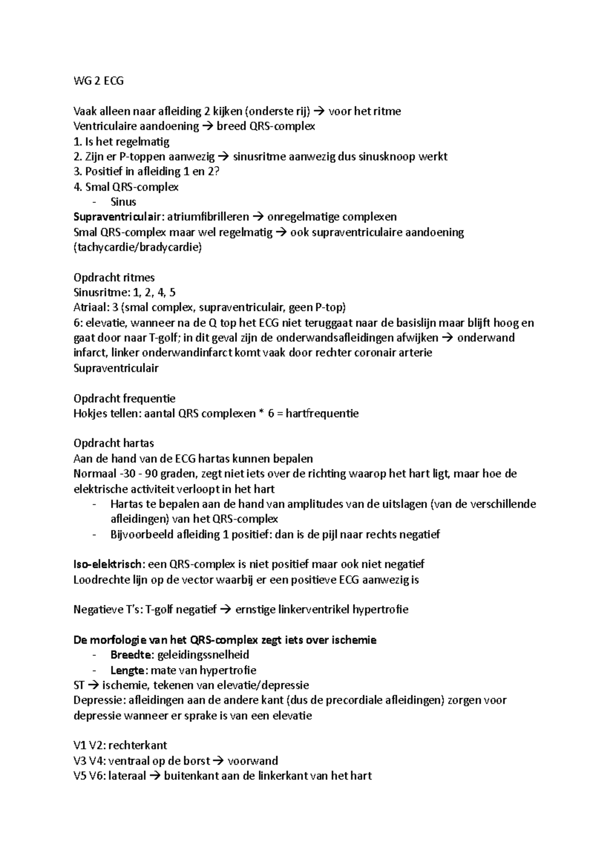 Werkgroep 2 Uitwerkingen BH - WG 2 ECG Vaak Alleen Naar Afleiding 2 ...