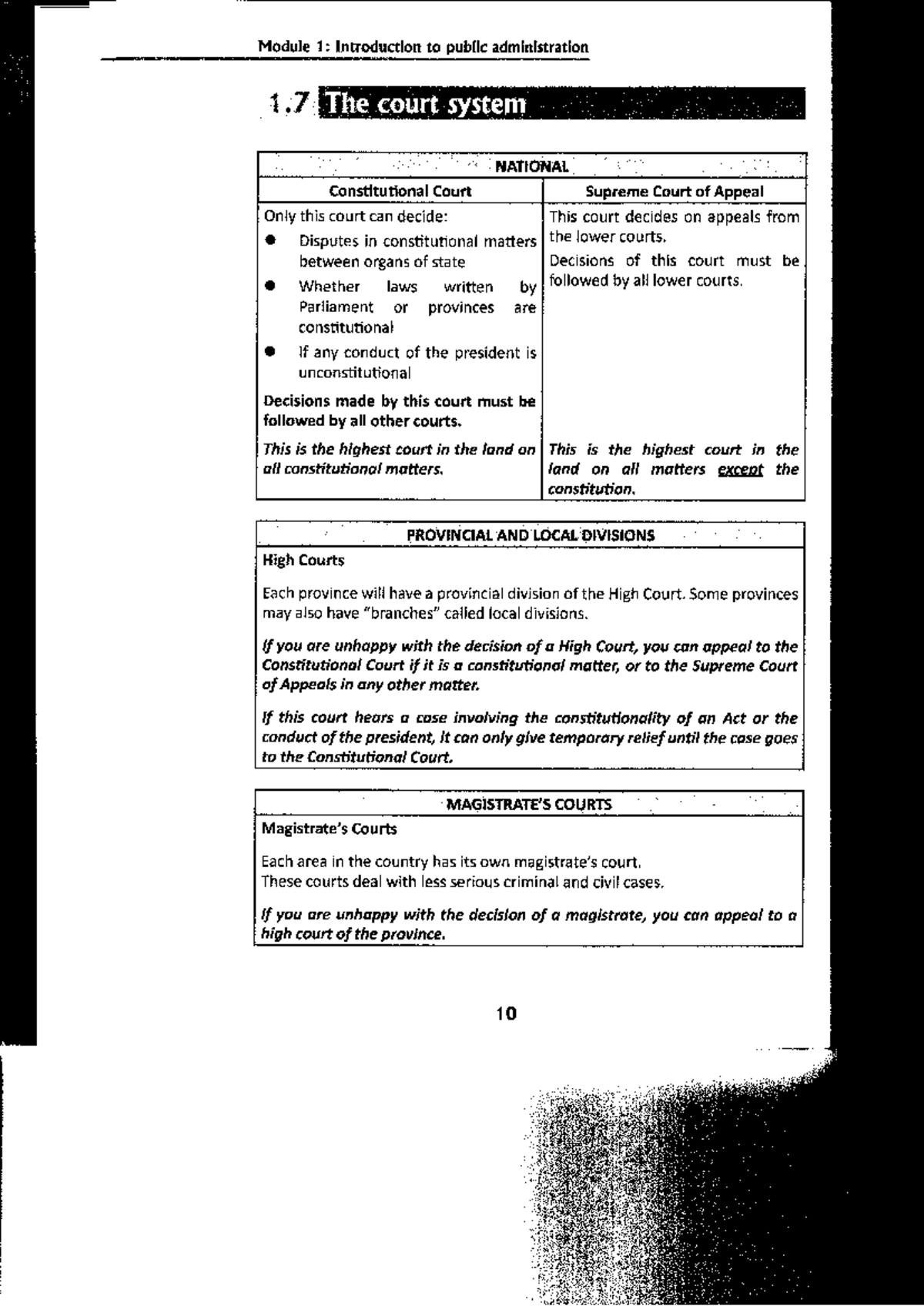 Courts - powerpoint - Module 1: Introduction to public administration 1 ...