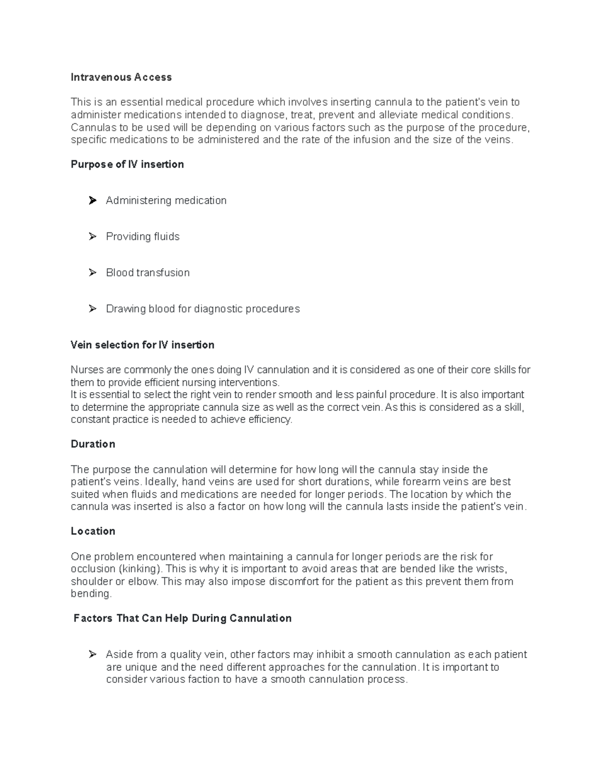 Steps Of Intravenous Insertion - Intravenous Access This Is An 