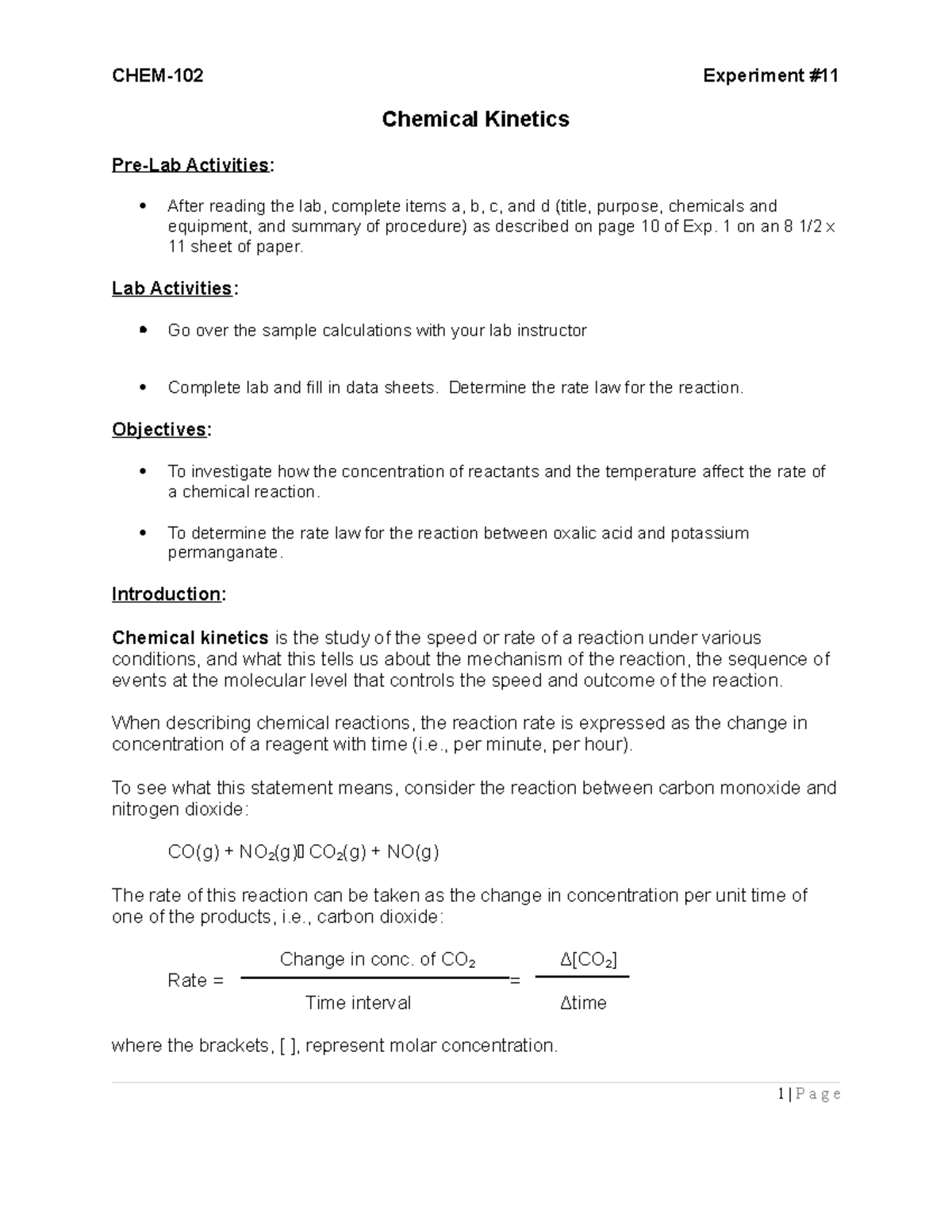 Exp 11 Chemical CHEM102 Experiment Chemical Pre