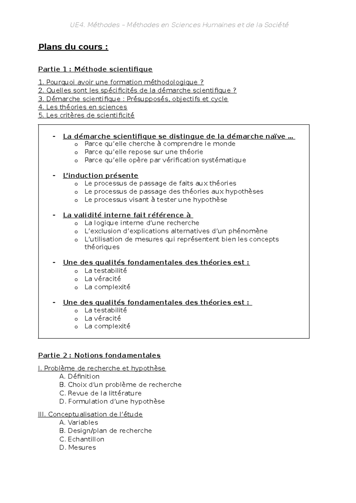 CM Methodes SHS - CM entier du semestre 1 de Méthode SHS en L1 de ...