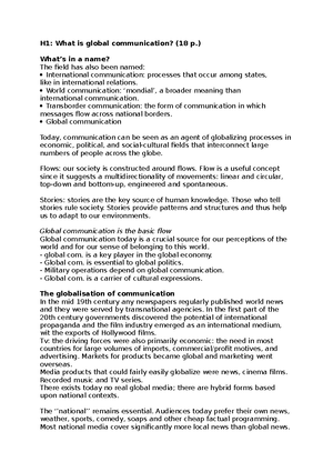 COSC7321A1 - Global Communication - COSC7311 - Studocu