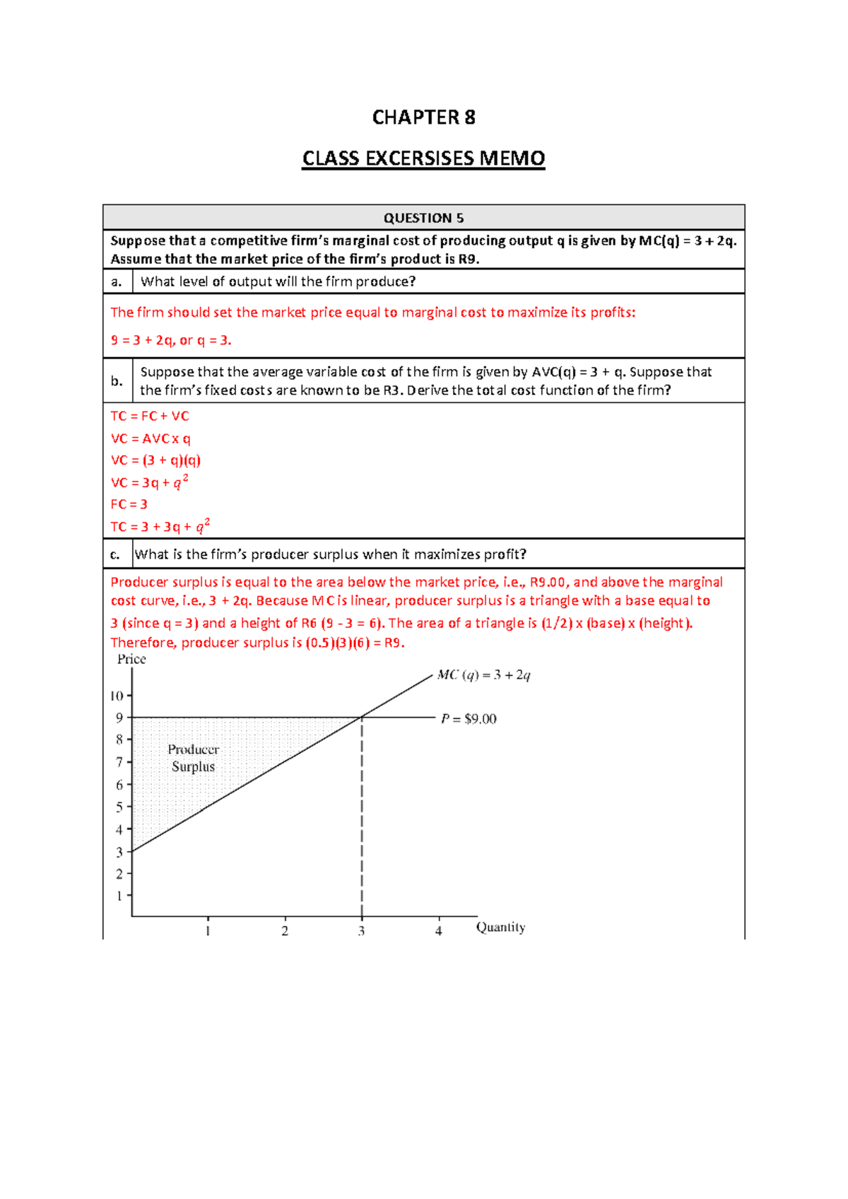 Chapter+8+ Class+ Exercise+MEMO - CHAPTER 8 CLASS EXCERSISES MEMO ...