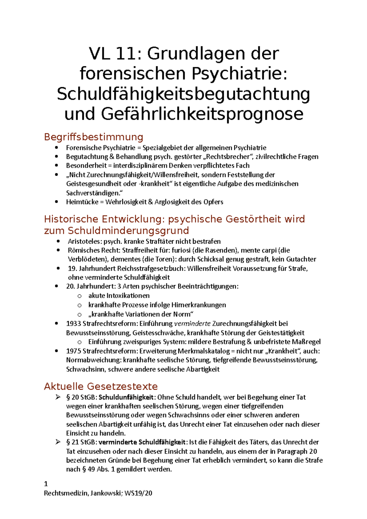 VL 11 Grundlagen Forensische Psychiatrie - VL 11: Grundlagen Der ...